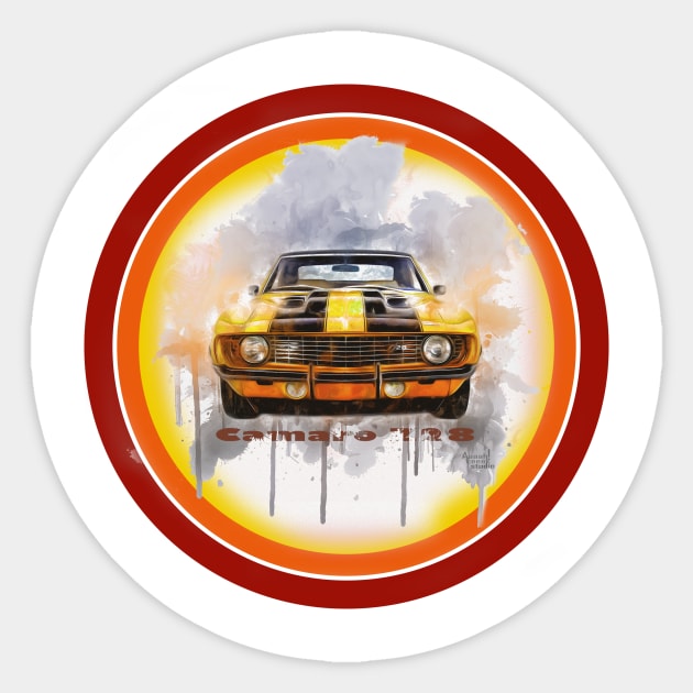 Camaro Z28 Splash on target Sticker by AaaahEeeekStudio